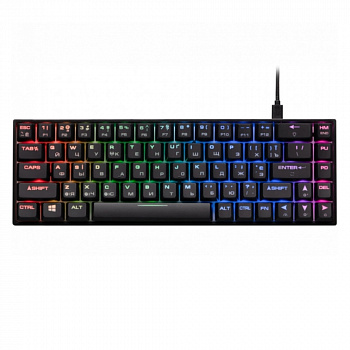 Клавиатура игровая 2E GAMING KG380 RGB 68key Gateron Brown Switch BT/USB Black Ukr