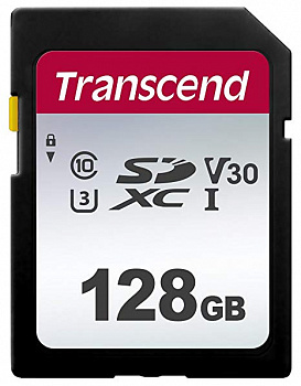 Карта памяти SD 128GB Class 10 U3 Transcend TS128GSDC300S
