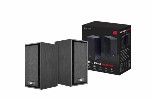 Акустическая система 2E PCS201, 2.0, USB, Black Wood