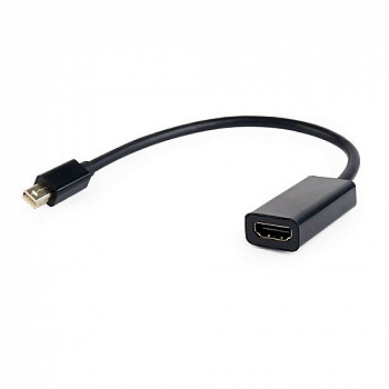 Переходник miniDisplayPort - HDMI, Cablexpert A-mDPM-HDMIF-02, 20M/19F, кабель 15см, черный, пакет Переходник miniDisplayPort - HDMI, Cablexpert A-mDPM-HDMIF-02, 20M/19F, кабель 15см, черный, пакет