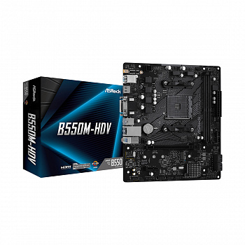 Материнская плата ASRock B550M-HDV AM4 2xDDR4 4xSATA3 1xM,2 D-Sub DVI HDMI mATX