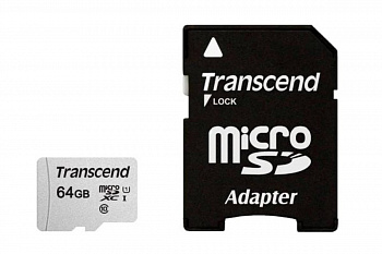Карта памяти MicroSD 64GB Class 10 U1 Transcend TS64GUSD300S-A
