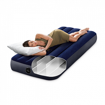 Матрас надувной Dura-Beam Classic Downy Airbed (Jr.Twin) 191 х 76 х 25 см, INTEX, 64756, Винил, Флок