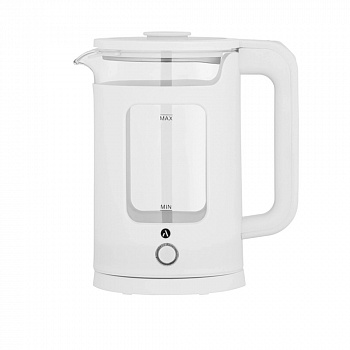 Электрочайник Ardesto EKL-T31GW  2л, 1500Вт, стекло+пластик, белый