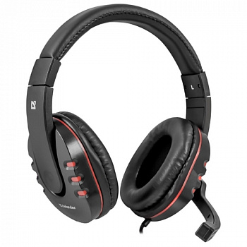 Наушники-гарнитура игровые Defender Warhead G-160 черный  кабель 2,5 м