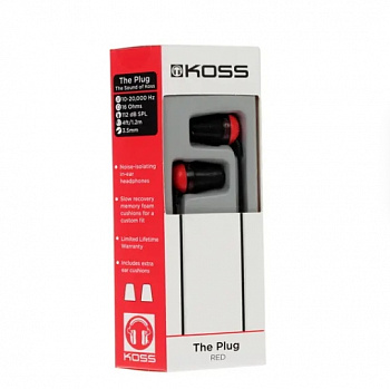 Наушники Koss The Plug Noise Isolating Red