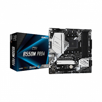 Материнская плата ASRock B550M PRO4 AM4 4xDDR4 6xSATA3 2xM,2 D-Sub HDMI mATX