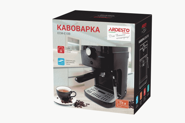 Кофеварка рожковая Ardesto ECM-E10B Black